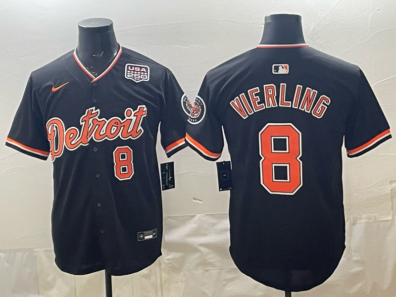 Men Detroit Tigers #8 Vierling black Nike 2026 MLB Jersey 040901
